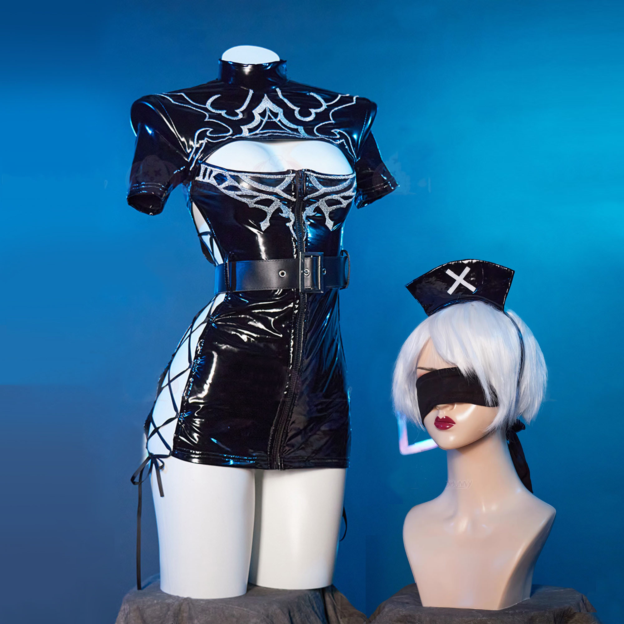 Anime Cosplay Nurse - NieR: Kostum Cosplay Automata 2B Gaun