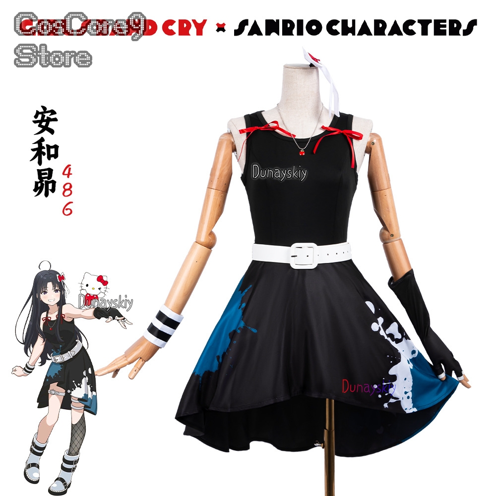 Anime Cosplay Girl With Black Hair - Subaru Awa Cosplay 코스프레 Gaun Putri