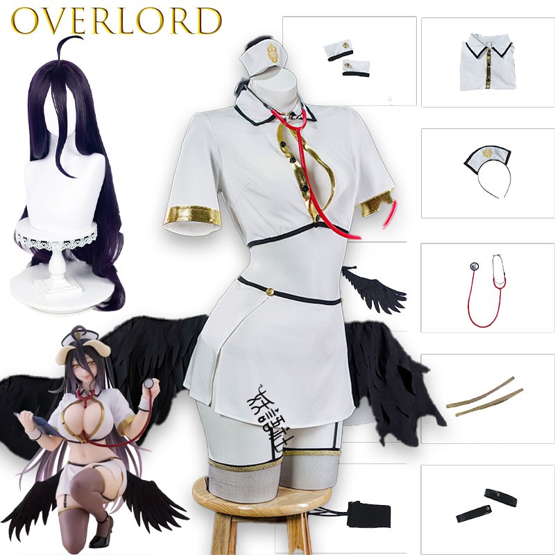 Anime Cosplay Nurse - Kostum Cosplay OVERLORD Albedo Nurse, Pakaian