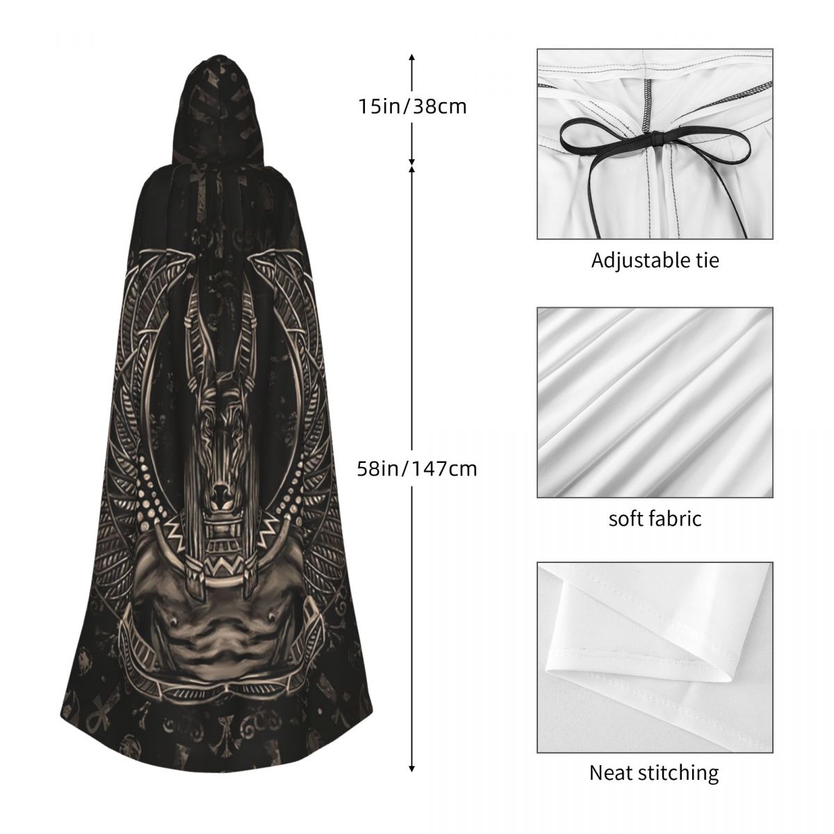 Anubis Dewa Mesir Sepia Jubah  - Egypt Cosplay Anime ulasan dan harga