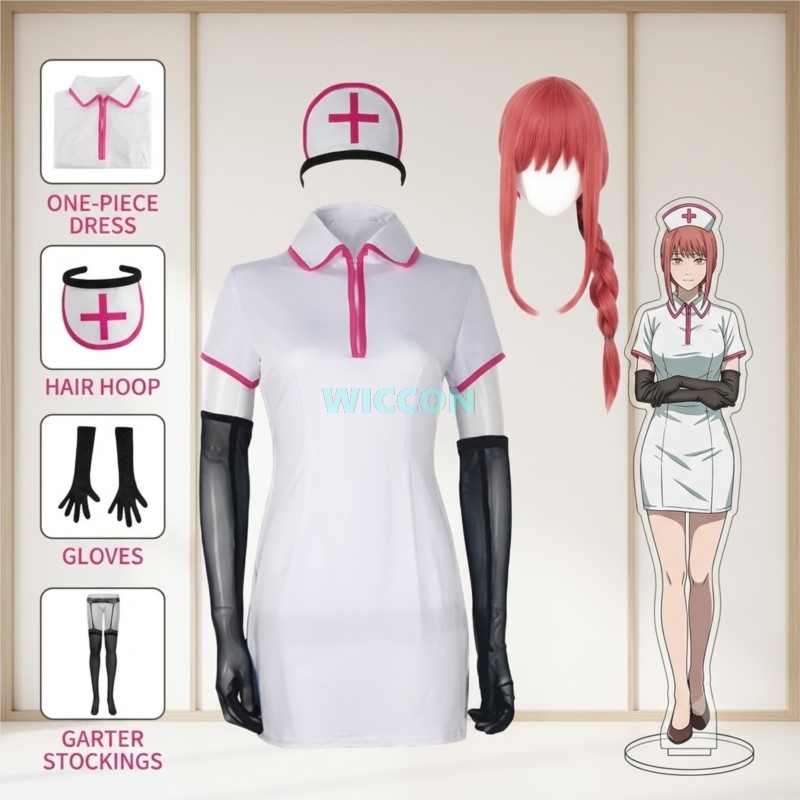 Kostum Cosplay Anime Chainsaw  - Anime Cosplay Nurse ulasan dan harga