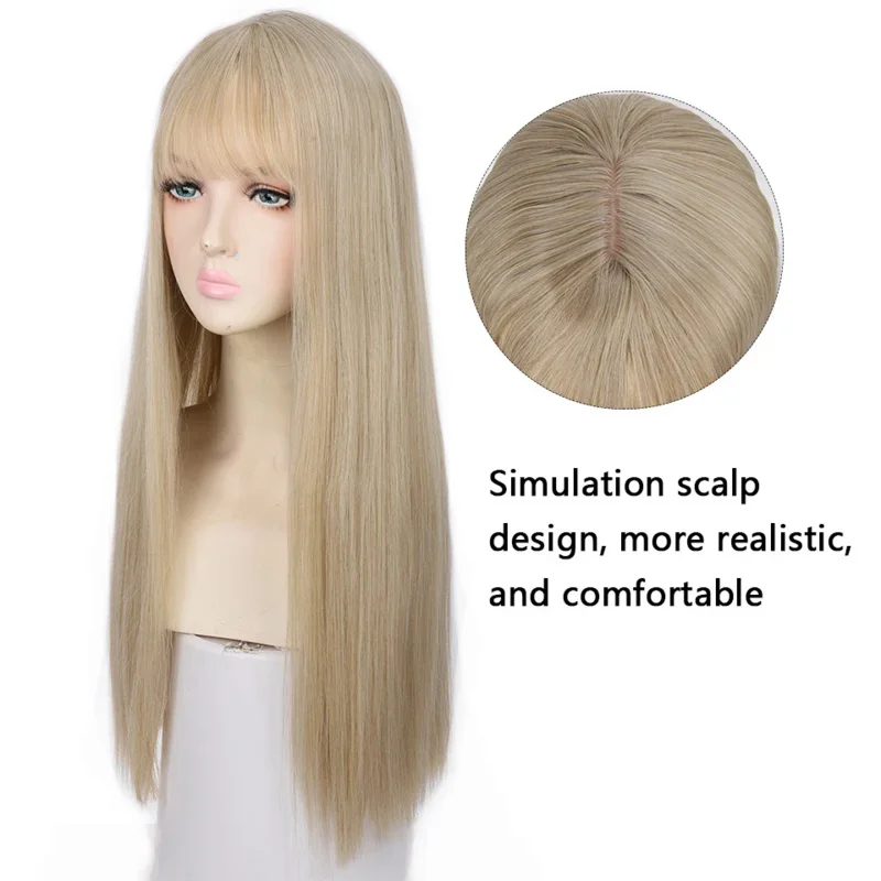 2026 Houyan Wig Rambut Lurus P - Anime Cosplay Girl With Black Hair ulasan dan harga