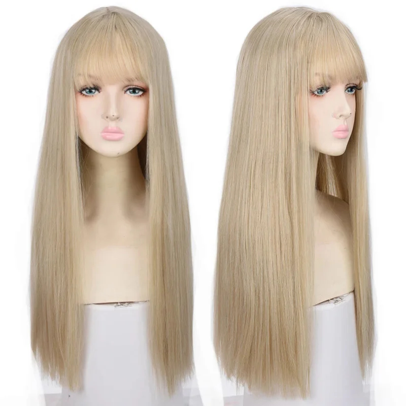 2026 Houyan Wig Rambut Lurus P - Anime Cosplay Girl With Black Hair ulasan dan harga