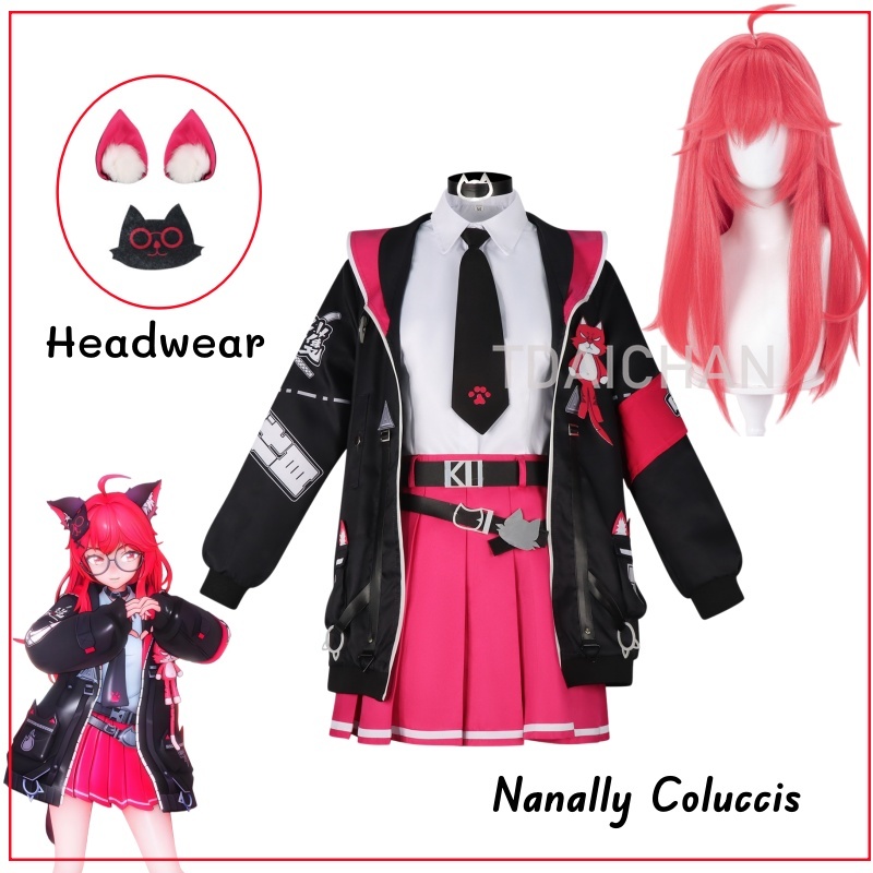 Kostum Cosplay Nanally Colucci - Anime Cosplay Pink ulasan dan harga