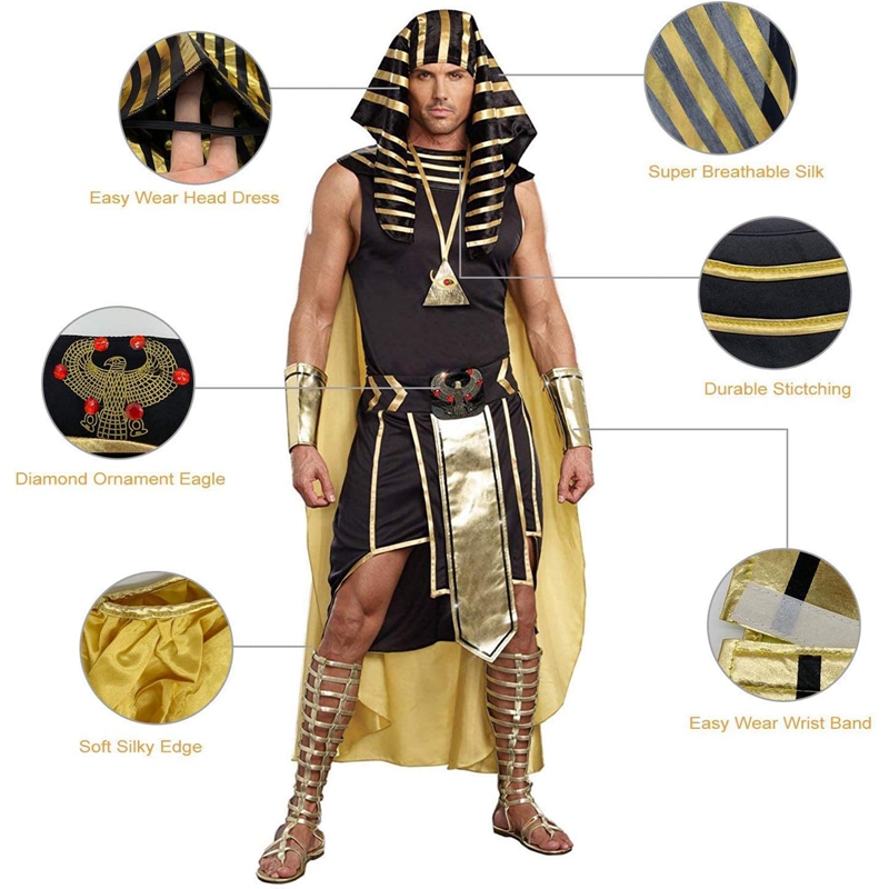 Set kostum Pria Mesir 7 buah a - Egypt Cosplay Anime ulasan dan harga