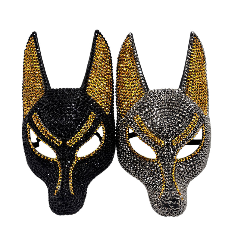 Topeng Anubis Bertabur Batu Rh - Egypt Cosplay Anime ulasan dan harga