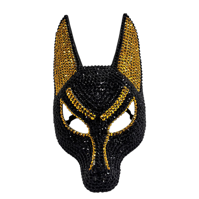 Topeng Anubis Bertabur Batu Rh - Egypt Cosplay Anime ulasan dan harga