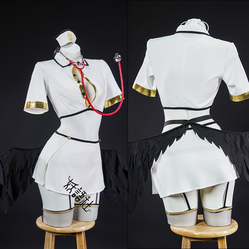 Kostum Cosplay OVERLORD Albedo - Anime Cosplay Nurse ulasan dan harga